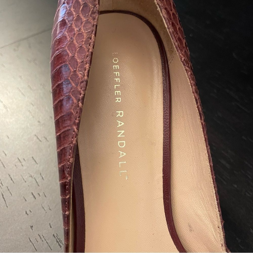Loeffler Randall Brown Red Snakeskin Pointed Toe 3 Inch Heels Women’s Size 9.5 - Picture 2 of 7